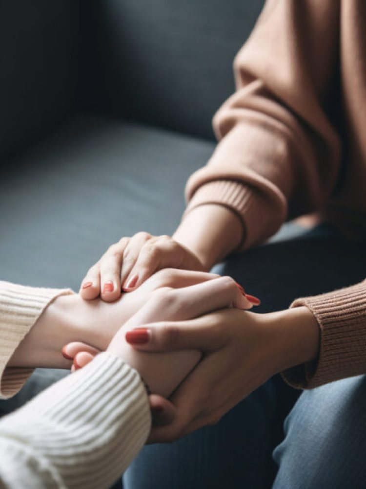 A person receiving support from a mental health professional, mental health Generative AI