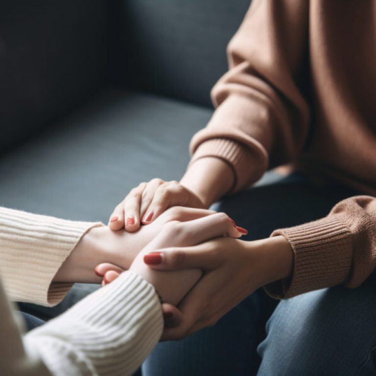 A person receiving support from a mental health professional, mental health Generative AI